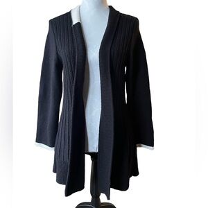 NIC +ZOE Women's Black Knit Open-Front Cardigan Sweater